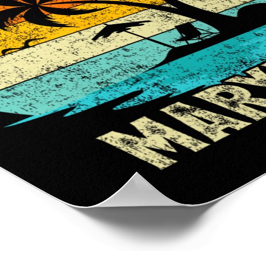 Vintage Retro Maryland Ocean City Poster (Hoek)