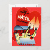 Vintage Retro Matchbook Valentine Feestdagenkaart (Voorkant / Achterkant)