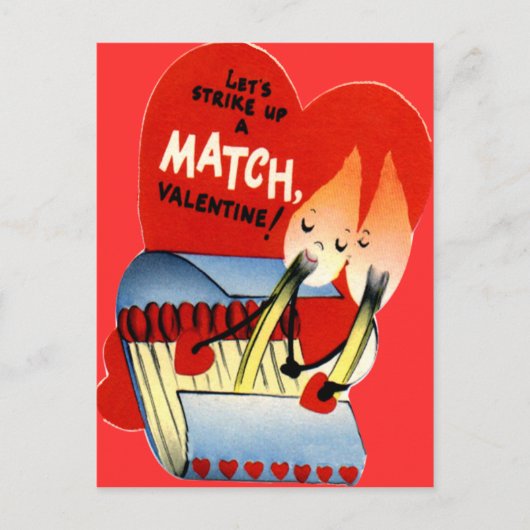 Vintage Retro Matchbook Valentine Feestdagenkaart (Voorkant)
