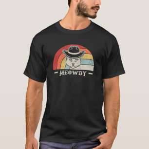 Vintage Retro Meowdy! Grappige Country Music Kat C T-shirt