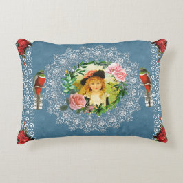 vintage Retro met kant en bloemen Accent Kussen