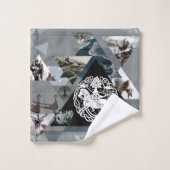 vintage Retro met kant en bloemen Bad Handdoek (Wasdoekje)