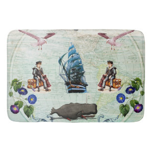 vintage Retro met kant en bloemen Badmat