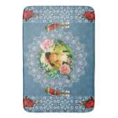 vintage Retro met kant en bloemen Badmat (Voorkant Verticaal)