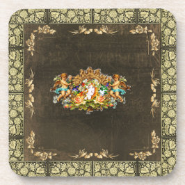 vintage Retro met kant en bloemen Bier Onderzetter