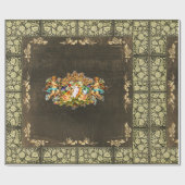 vintage Retro met kant en bloemen Cadeaupapier (Vlak)