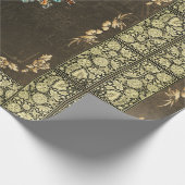 vintage Retro met kant en bloemen Cadeaupapier (Hoek)