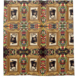 vintage Retro met kant en bloemen Douchegordijn