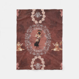 vintage Retro met kant en bloemen Fleece Deken