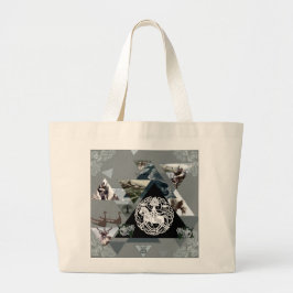 vintage Retro met kant en bloemen Grote Tote Bag