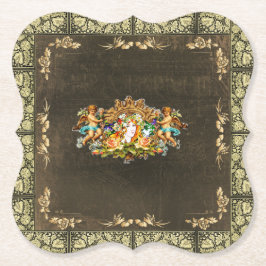 vintage Retro met kant en bloemen Kartonnen Onderzetters