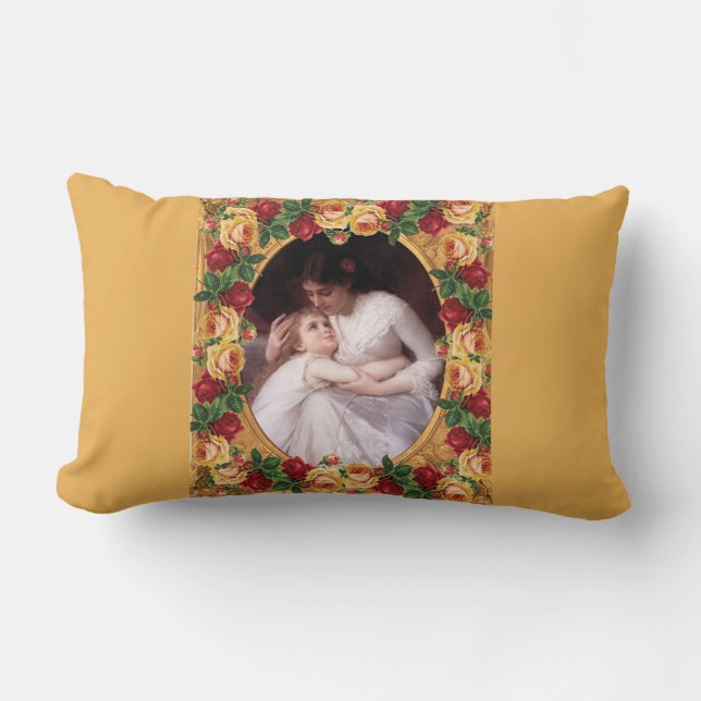 vintage Retro met kant en bloemen Kussen (Voorkant)