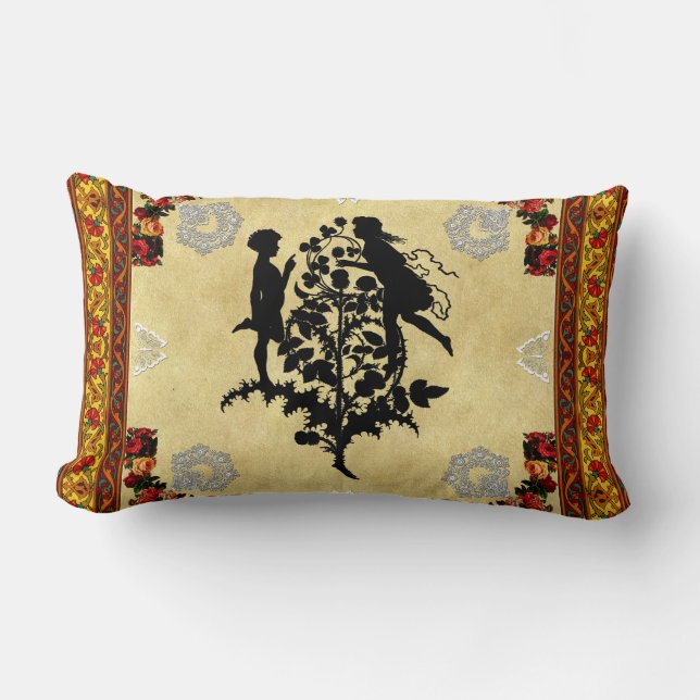 vintage Retro met kant en bloemen Kussen (Voorkant)