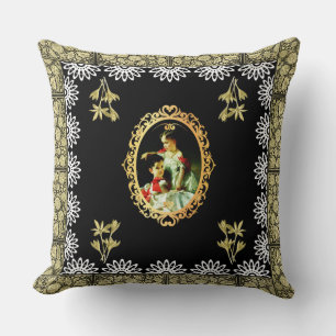 vintage Retro met kant en bloemen Kussen