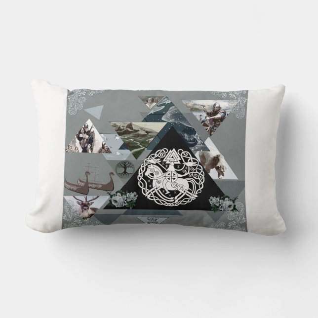 vintage Retro met kant en bloemen Kussen (Voorkant)