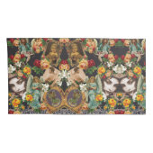 vintage Retro met kant en bloemen Kussensloop (Achterkant-Rechts)