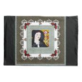 vintage Retro met kant en bloemen Kussensloop (Achterkant)