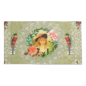 vintage Retro met kant en bloemen Kussensloop (Achterkant)