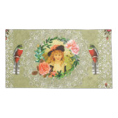 vintage Retro met kant en bloemen Kussensloop (Achterkant-Links)