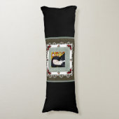 vintage Retro met kant en bloemen Lichaamskussen (Voorkant Verticaal)