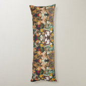 vintage Retro met kant en bloemen Lichaamskussen (Achterkant (Verticaal))