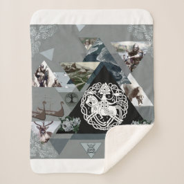 vintage Retro met kant en bloemen Sherpa Deken