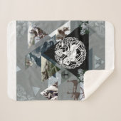 vintage Retro met kant en bloemen Sherpa Deken (Voorkant (horizontaal))