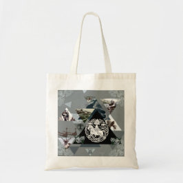 vintage Retro met kant en bloemen Tote Bag