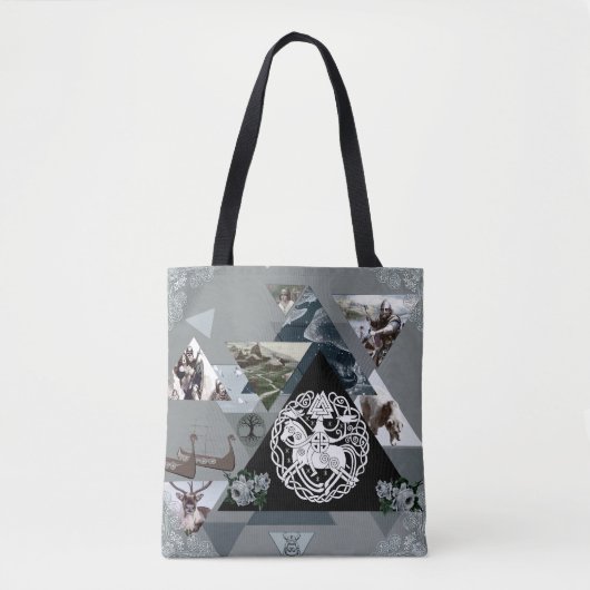 vintage Retro met kant en bloemen Tote Bag (Voorkant)