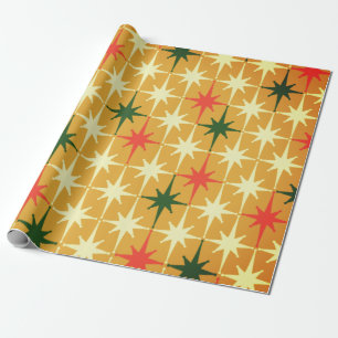 Vintage Retro Midden-Eeuwse Moderne Atomaire Patro Cadeaupapier