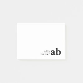 Vintage Retro Minimalist Monogram Design Post-it® Notes