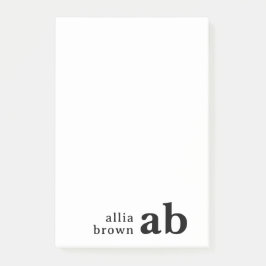 Vintage Retro Minimalistische Monogram Ontwerp Post-it® Notes