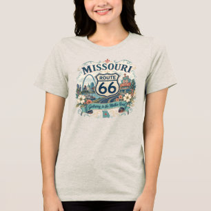 Vintage Retro Missouri Mother Road Gateway Kleding Tri-Blend Shirt