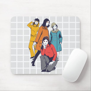 Vintage Retro Mode Meisjes Grid Muismat