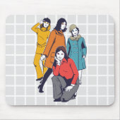 Vintage Retro Mode Meisjes Grid Muismat (Voorkant)