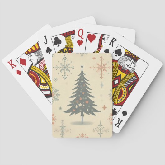 Vintage/Retro modern Kerstmis/winter Pokerkaarten (Achterkant)