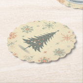 Vintage/Retro moderne Kerstmis/winter Kartonnen Onderzetters (Gekanteld)
