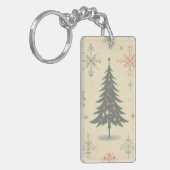 Vintage/Retro moderne Kerstmis/winter Sleutelhanger (Voorkant Links)