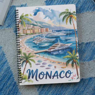Vintage Retro Monaco Aquarel Franse Riviera Notitieboek