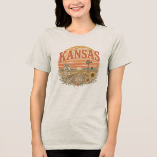 Vintage Retro Mother Road Prairie Kleding Tri-Blend Shirt