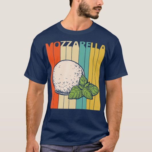 Vintage Retro Mozzarella Cheese T-shirt (Voorkant)