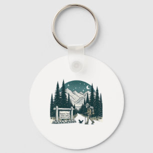 Vintage Retro Nationaal Park Na Donker Skelet Hi Sleutelhanger