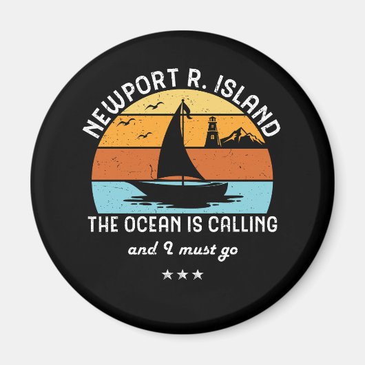 Vintage Retro Newport Rhode Island Sailing Magneet (Voorkant)
