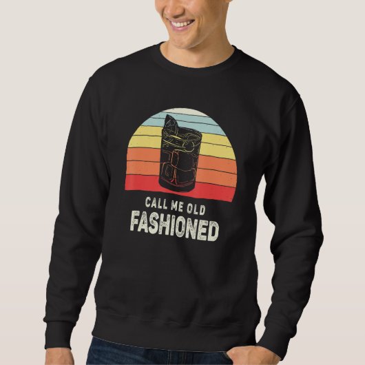 Vintage Retro Noem Me Old Fashioned Whiskey Trui (Voorkant)