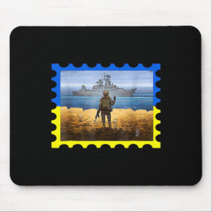 Vintage Retro Oekraïne Postzegel Vlag Trots Muismat