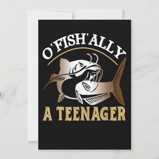 Vintage Retro O'Fishally A Tiener Kaart (Voorkant)