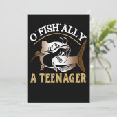 Vintage Retro O'Fishally Een Tiener Kaart (Staand voorkant)