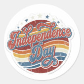 Vintage Retro Onafhankelijkheidsdag Sticker - 4 ju (Voorkant)