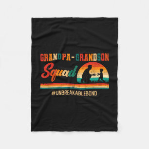 Vintage retro opa kleinzoon squad vaderdag fleece deken