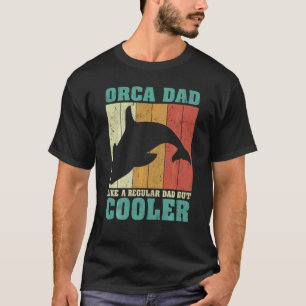 Vintage Retro Orca papa als een gewone vader van v T-shirt